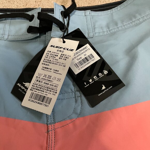 Men's Board/Swim Shorts. 4-way Stretch. UPF50. Key Holder. Surf Cuz 30" - Picture 11 of 13